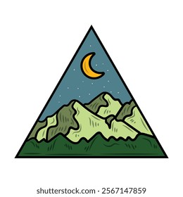 Hand Drawn Mountain Logo Colored - 12