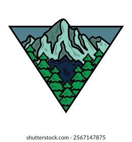 Hand Drawn Mountain Logo Colored - 11