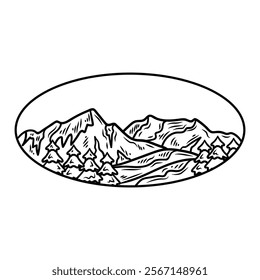 Hand Drawn Mountain Logo Colorless - 02