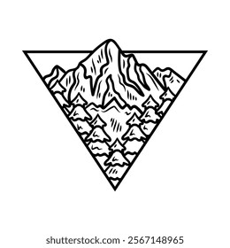 Hand Drawn Mountain Logo Colorless - 11