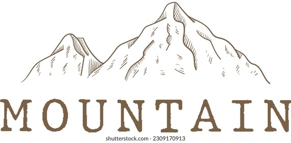 Hand drawn mountain logo design