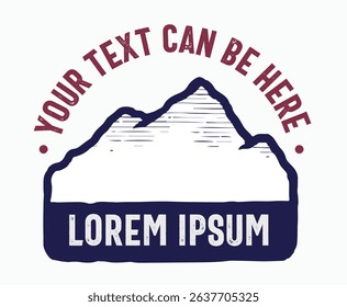 Hand drawn Mountain Logo Vector Illustration Design for Outdoor Brand, T-shirt, and Nature Wild Adventure