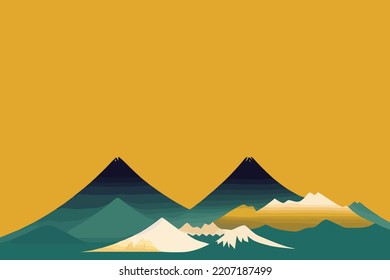 hand drawn mountain luxury and golden lines sparkle