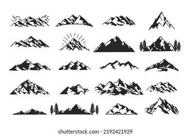 Hand Drawn Mountain Silhouette Collection