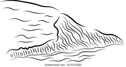 ilustración de vector de montaña dibujada a mano aislada en fondo blanco. Concepto de logotipo, impresión, etiqueta