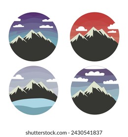 hand drawn mountain vector illustration