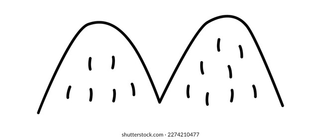 Hand drawn mountains flat icon. Vector illustration
