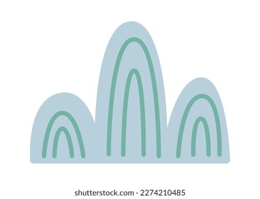 Hand drawn mountains flat icon. Vector illustration