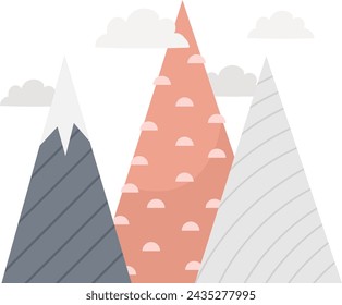 Hand Drawn Mountains Landscape Vector Illustration