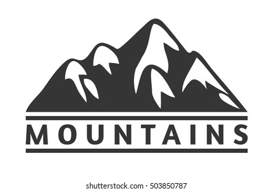 Hand Drawn Mountains Logo Ski Resort Stock Vector (Royalty Free ...