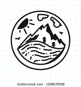 Hand Drawn mountains vector illustration