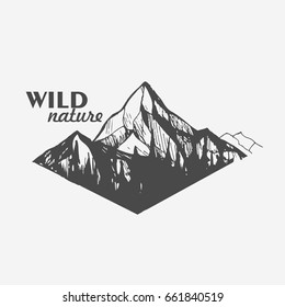 Hand Drawn mountains vector illustration