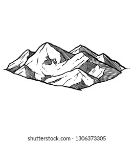 hand drawn of mountains vector iluustration 