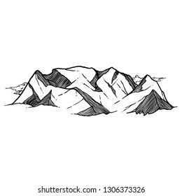 hand drawn of mountains vector iluustration 