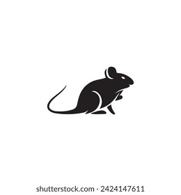 Hand drawn mouse animal silhouette illustration