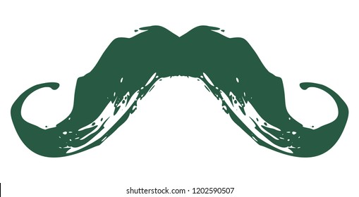 Hand drawn moustache icon. Mustache for barbershop. Vintage retro grunge style. Vector