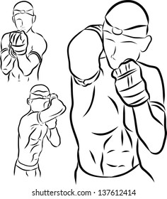 hand drawn muay thai boran
