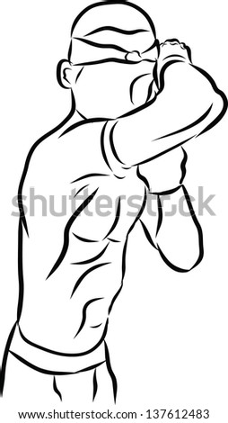 hand drawn muay thai boran