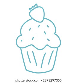 hand drawn muffin coloring book illustration