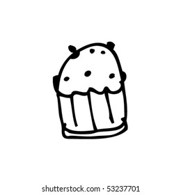 elemento de diseño de muffin dibujado a mano