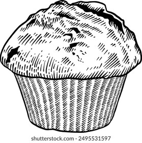 Handgezeichneter Muffin Skizze Illustration