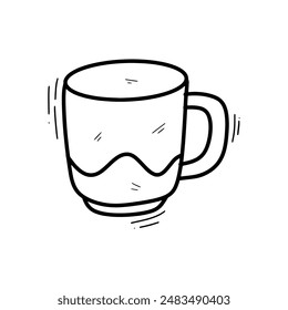 Hand Drawn Mug Illustration. Doodle Vector. Isolated on White Background - EPS 10 Vector