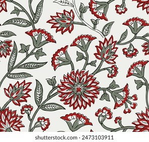 HAND DRAWN MUGHAL FLORAL JAIPUR PRINTS SEAMLESS PRINT DIGITAL PATTERN