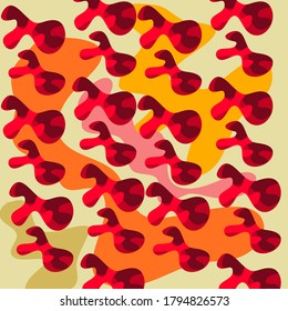 Hand drawn Multi Color Fish vector background 