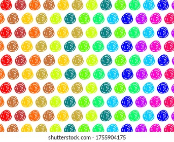círculos multicolores dibujados a mano como fondo abstracto