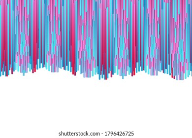 Hand drawn multicolor canvas with vertical lines. Embroidery ornament on white background. Colored thread pattern. Vector Handmade grunge texture. Design for banner, flyer, business card, invitation.