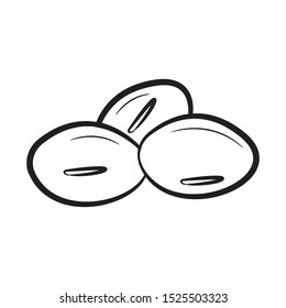 Hand Drawn of Mung Beans icon outline