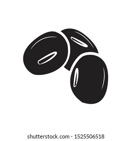 Hand Drawn of Mung Beans icon flat black
