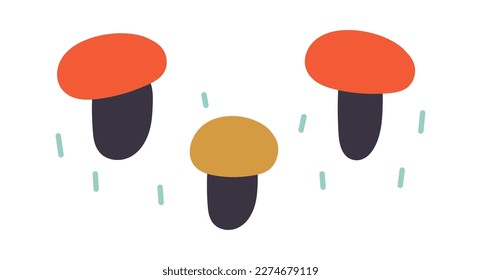 Hand drawn mushroom doodle element flat icon. Vector illustration