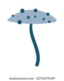Icono plano del elemento doodle de hongos dibujado a mano. Ilustración del vector