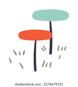 Hand drawn mushroom doodle element flat icon. Vector illustration