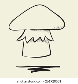 Hand drawn mushroom illustration