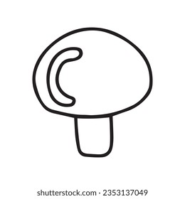 Hand drawn mushroom illustration. Isolated on white background