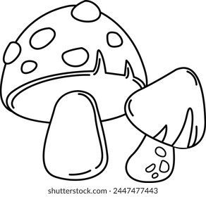 Hand drawn mushroom illustration, vector