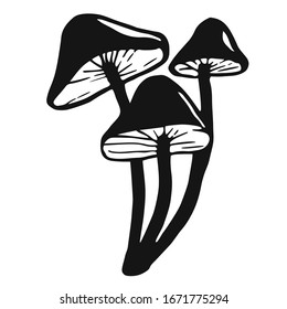 Hand drawn mushroom isolated on white background