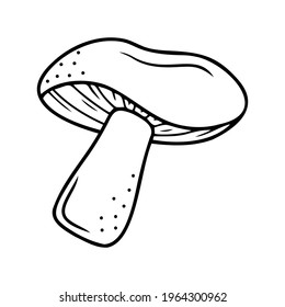 Hand drawn mushroom isolated on a white background. Doodle, simple outline illustration. It can be used for decoration of textile, paper.