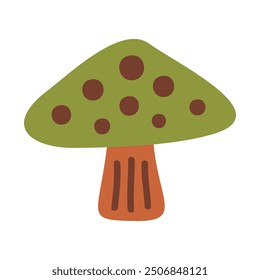 hand drawn mushroom isolated on white background