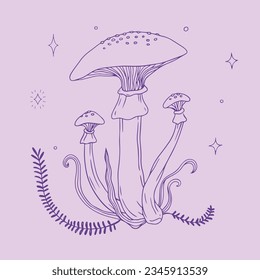 hand drawn mushroom sketch illustration. mushroom Outline. vector illustration. mushroom line art. mushrooms isolated on a white background.