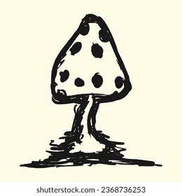 Hand drawn mushroom vector illustration