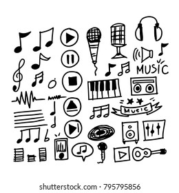 hand drawn music icon