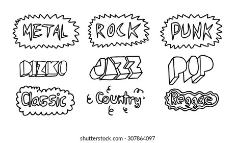 hand drawn music icons