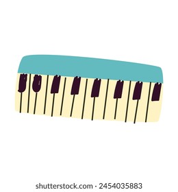 hand drawn music instrument electric piano or synthesizer. Vector illustration for music banner, jazz background. 