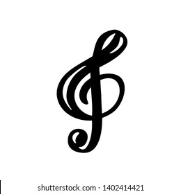 Hand Drawn Music Key Logo Icon Stock Vector (Royalty Free) 1402414421 ...