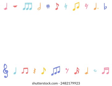 Hand drawn music note background frame, music design background