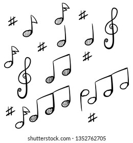 音符 手描き モノクロ のイラスト素材 画像 ベクター画像 Shutterstock