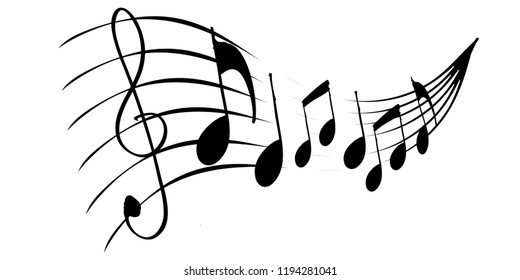 Hand Drawn Music Note Illustration Doodle Stock Vector (Royalty Free ...